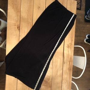 Black stretchy maxi skirt - double slit